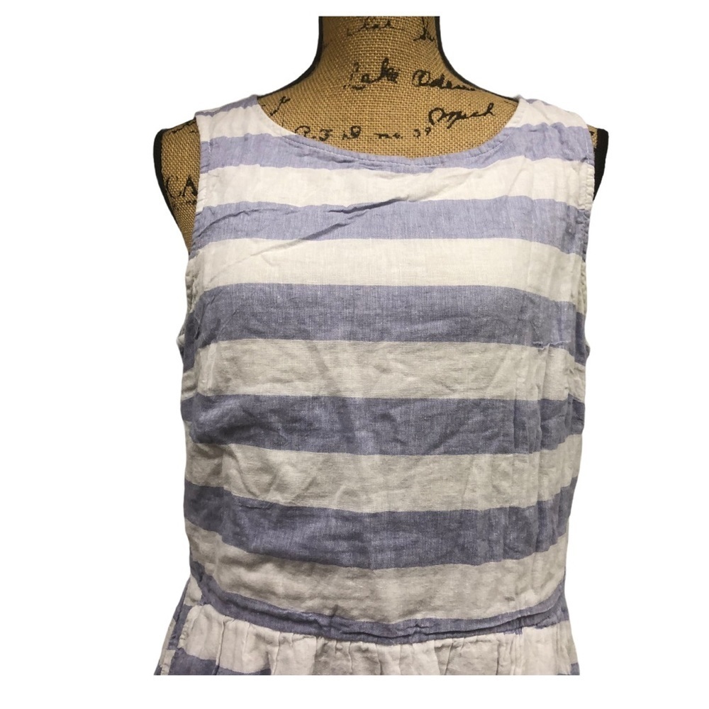 Beach Lunch Lounge blue white stripe dress pockets - Picture 7 of 7